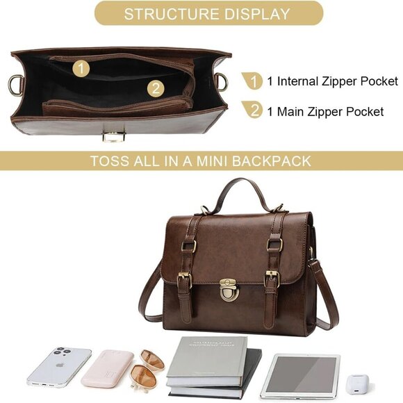 Versatile Mini Crossbody Bag - Compact Faux Leather Satchel for Daily Use - Picture 2 of 7